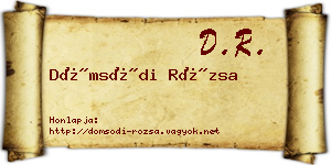 Dömsödi Rózsa névjegykártya